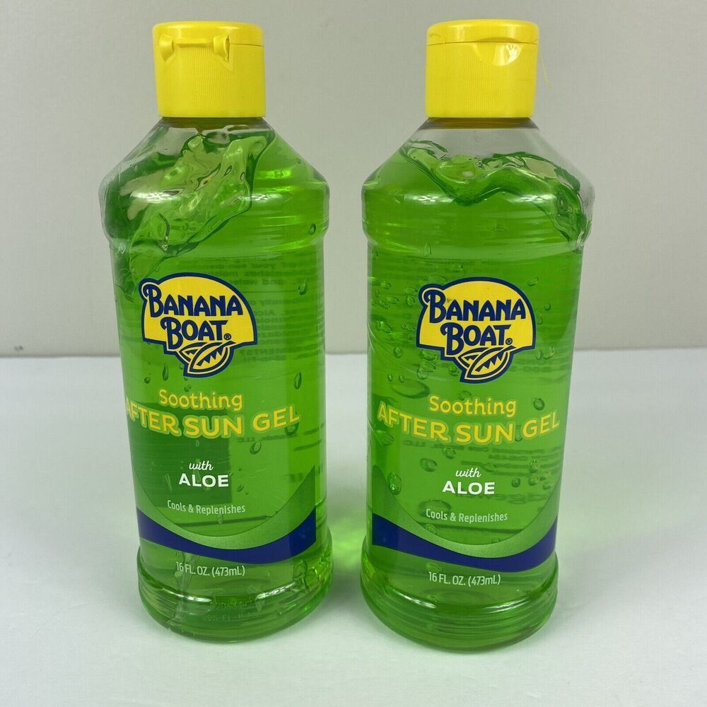 BANANA BOAT 16 oz 2 pc Soothing After Sun Gel Aloe Summer Skin Care Beach